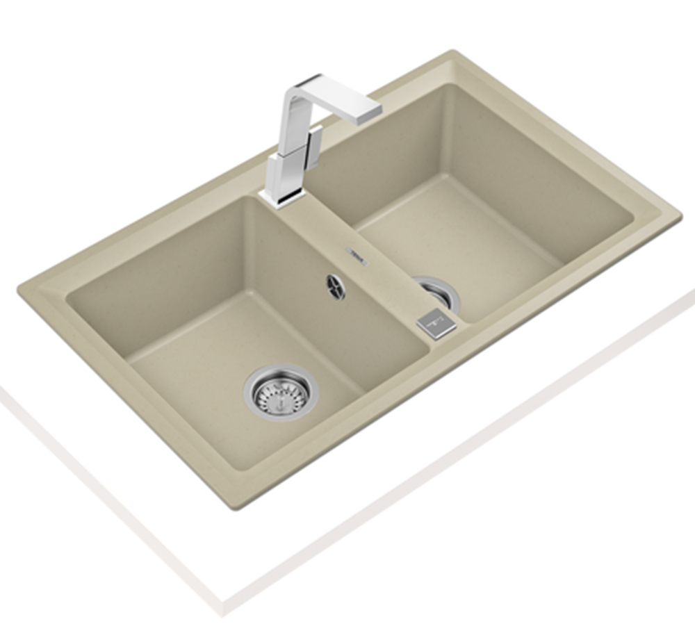 Chậu rửa chén Teka STONE 90 B-TG 2B White - Hàng chính hãng