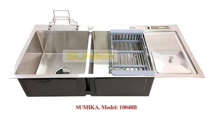Chậu rửa Inox Sumika 10048B ( có thùng rác ) - Hàng chính hãng