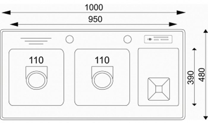 Chậu rửa Inox Sumika 10048B ( có thùng rác ) - Hàng chính hãng