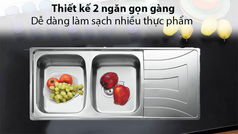 Chậu rửa inox Teka Universe 2B 1D - Hàng chính hãng
