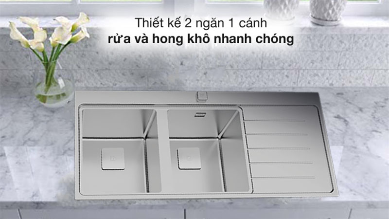 Chậu rửa Inox Teka ZENIT RS15 2B 1D - Hàng chính hãng