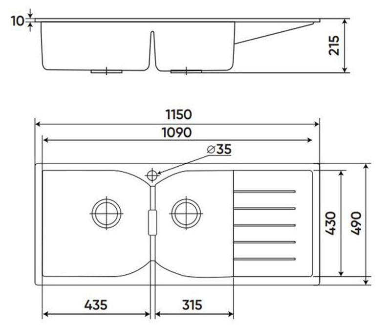 Chậu rửa Kaff KF-MIRO-1150 - Hàng chính hãng
