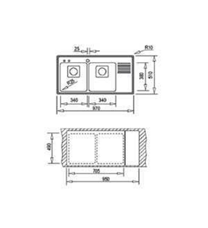 Chậu rửa Teka FRAME 2B 1/2D RIGHT - Hàng chính hãng