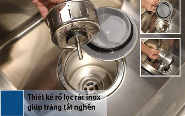 Lỗ lọc rác bằng inox, hạn chế tắc nghen