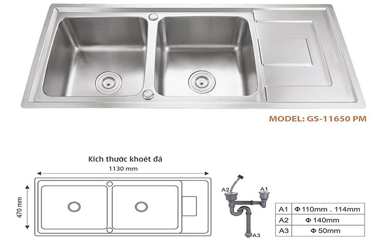 Chậu rửa bát Giovani GS-11650PM - Hàng chính hãng