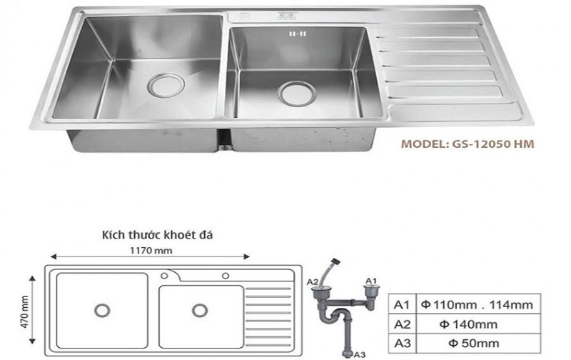 Chậu rửa bát Giovani GS-12050HM