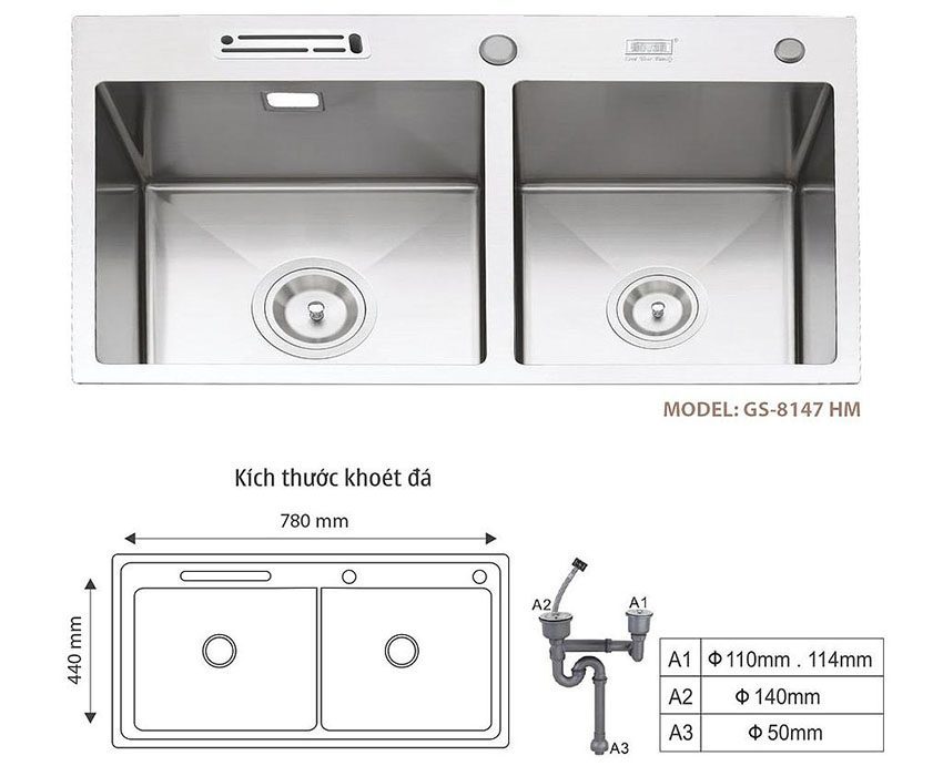 Chậu rửa bát Giovani GS-8147 HM - Hàng chính hãng