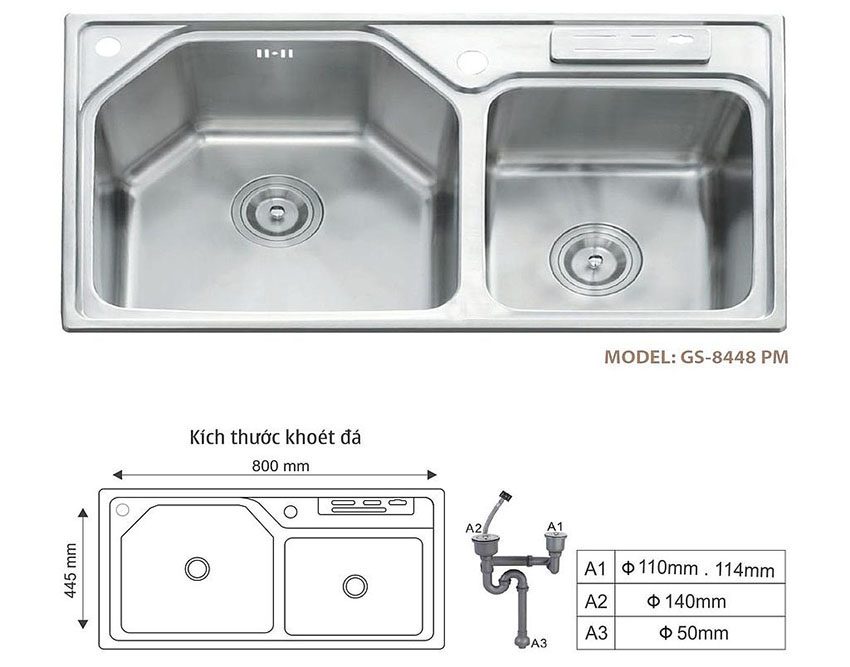 Chậu rửa bát Giovani GS-8448 PM - Hàng chính hãng