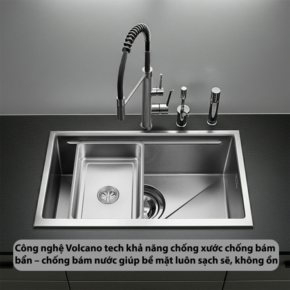 Chậu rửa bát Inox GrandX GX6845V - Hàng chính hãng