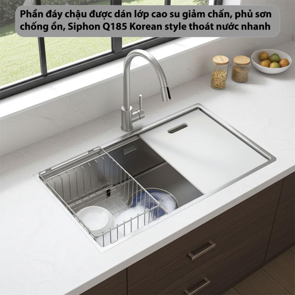Chậu rửa bát Inox GrandX GX7046S - Hàng chính hãng