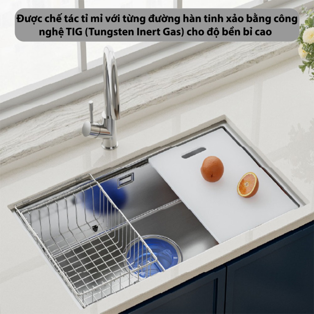 Chậu rửa bát Inox GrandX GX7846S - Hàng chính hãng