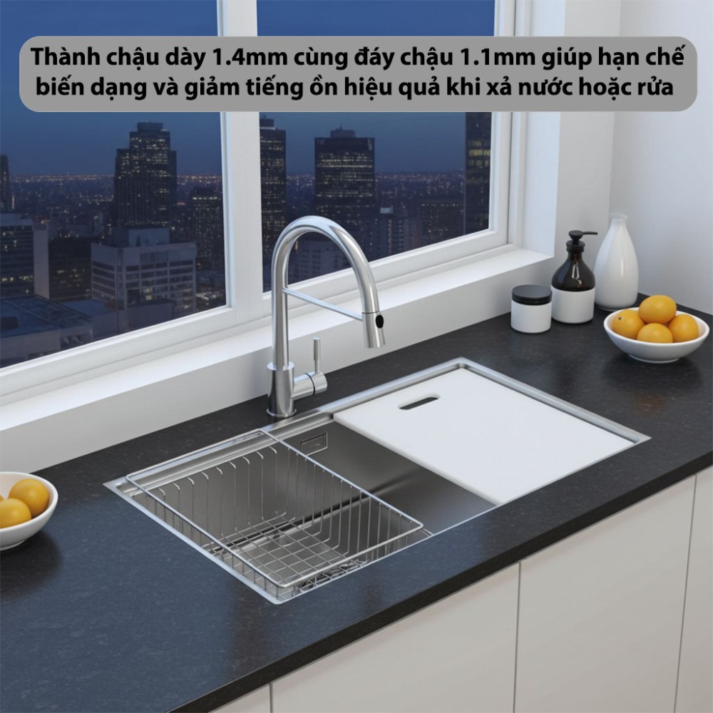 Chậu rửa bát Inox GrandX GX7846S - Hàng chính hãng