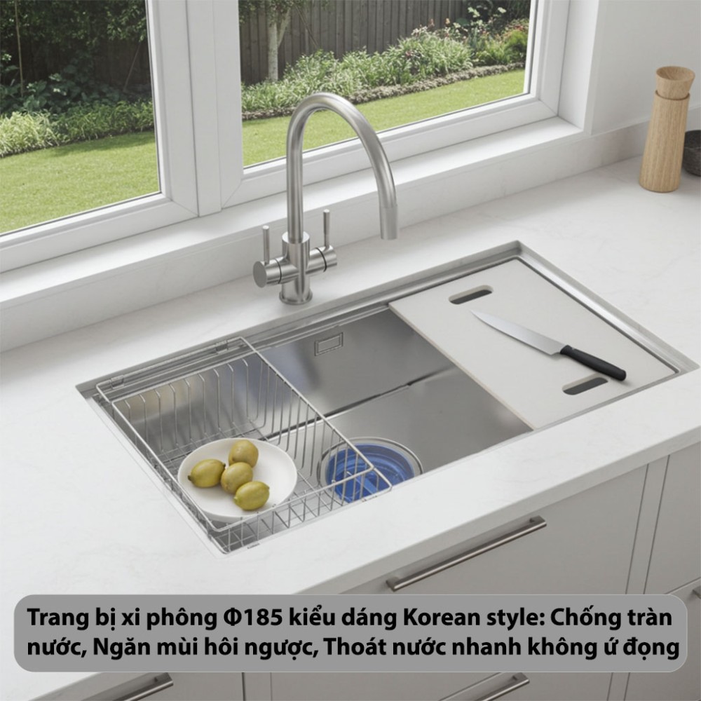 Chậu rửa bát Inox GrandX GX8646S - Hàng chính hãng