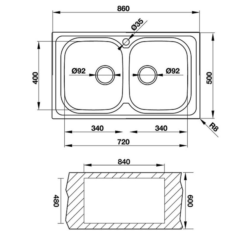 Chậu rửa bát Hafele Claudius HS-SD8650 565.86.271 - Hàng chính hãng