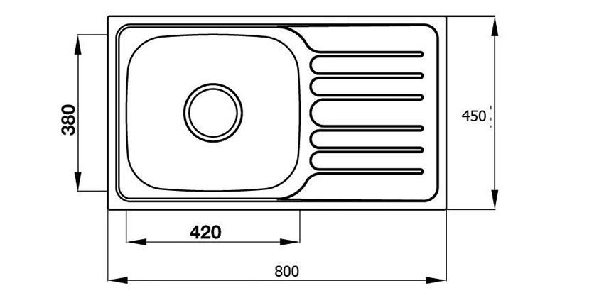 Kích thước của chậu rửa chén inox Hafele Claudius HS-SSD8247 567.23.093