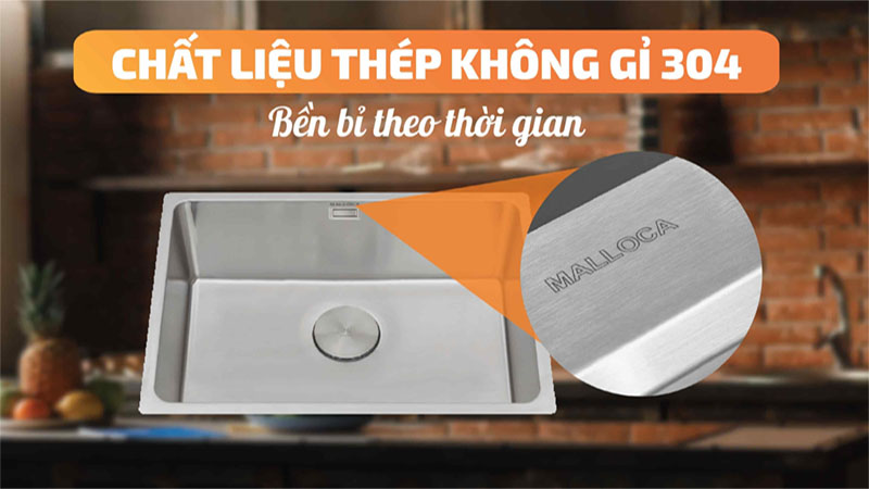 Chậu rửa bát inox Malloca MS-6070 - Hàng chính hãng