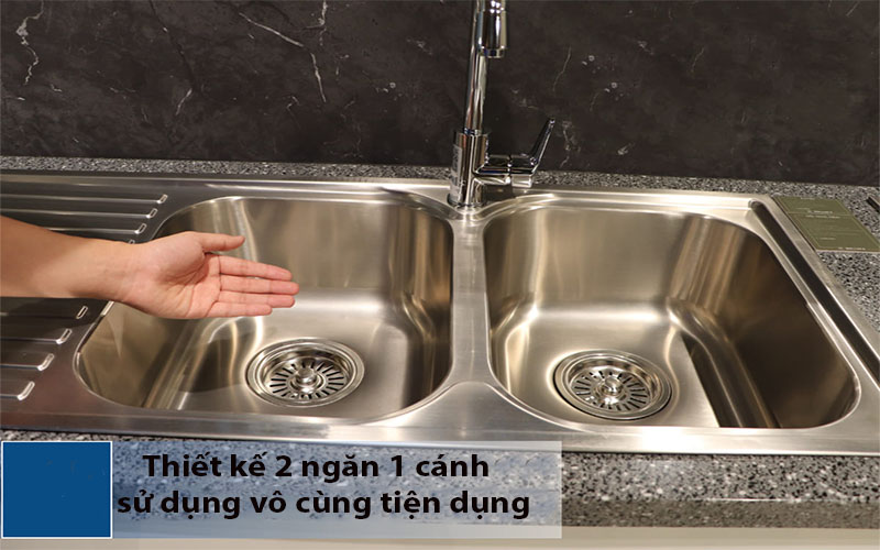 Chậu rửa chén 2 ngăn Malloca MS-1025L NEW - Hàng chính hãng