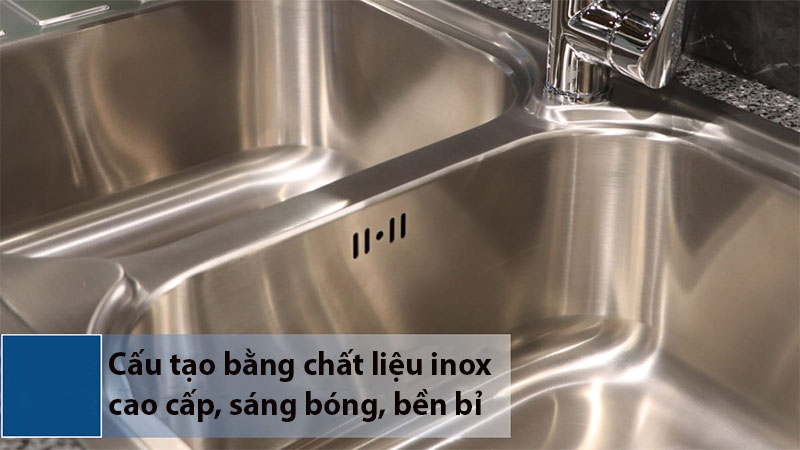 Chậu rửa chén 2 ngăn Malloca MS-1025L NEW - Hàng chính hãng