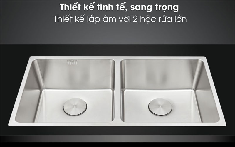 Chậu rửa chén 2 ngăn Malloca MS-6075 - Hàng chính hãng