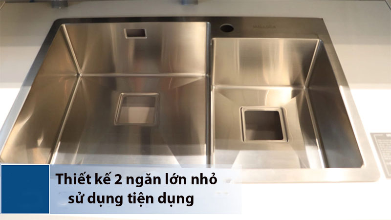 Chậu rửa chén 2 ngăn Malloca MS-620T - Hàng chính hãng
