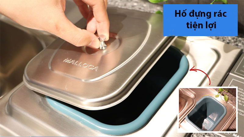 Chậu rửa chén 2 ngăn Malloca MS-8809N - Hàng chính hãng