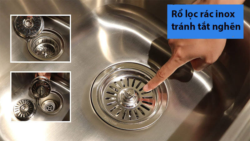 Chậu rửa chén 2 ngăn Malloca MS-8809N - Hàng chính hãng