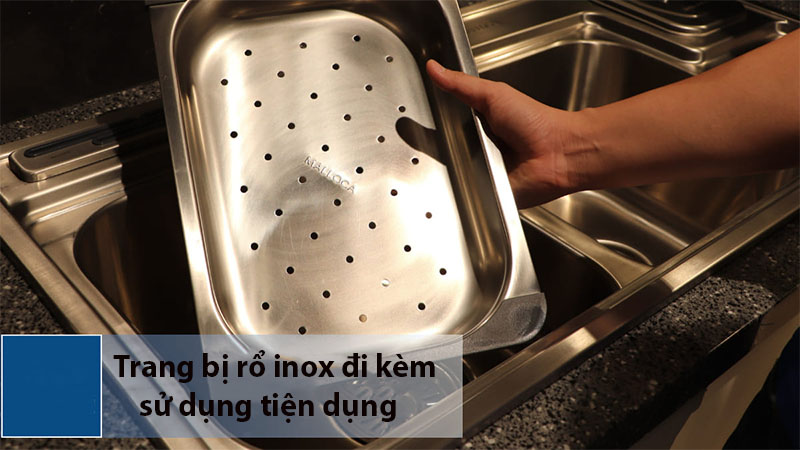 Chậu rửa chén 2 ngăn Malloca MS-8809N - Hàng chính hãng