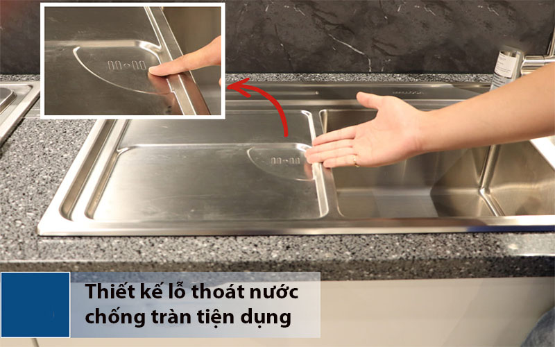Chậu rửa chén 2 ngăn Malloca MS-8816N - Hàng chính hãng