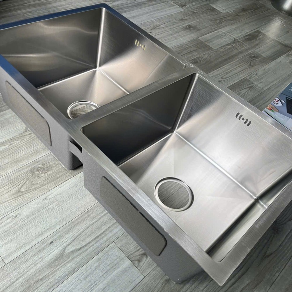 Chậu rửa Inox đôi Kaff KF-HM8245BI - Hàng chính hãng