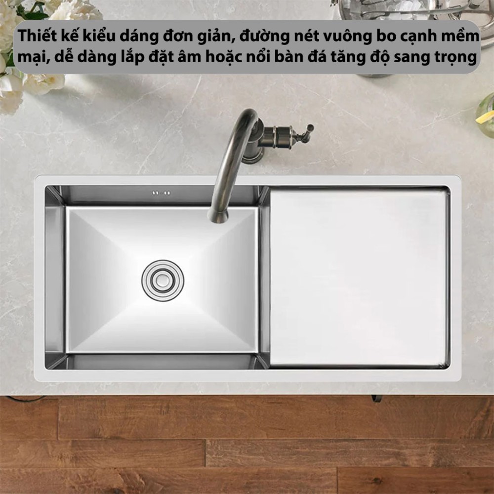 Chậu rửa Inox Kaff KF-HMD9045BI - Hàng chính hãng