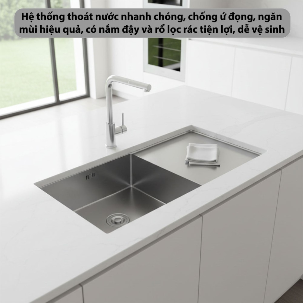 Chậu rửa Inox Kaff KF-HMD9045BI - Hàng chính hãng