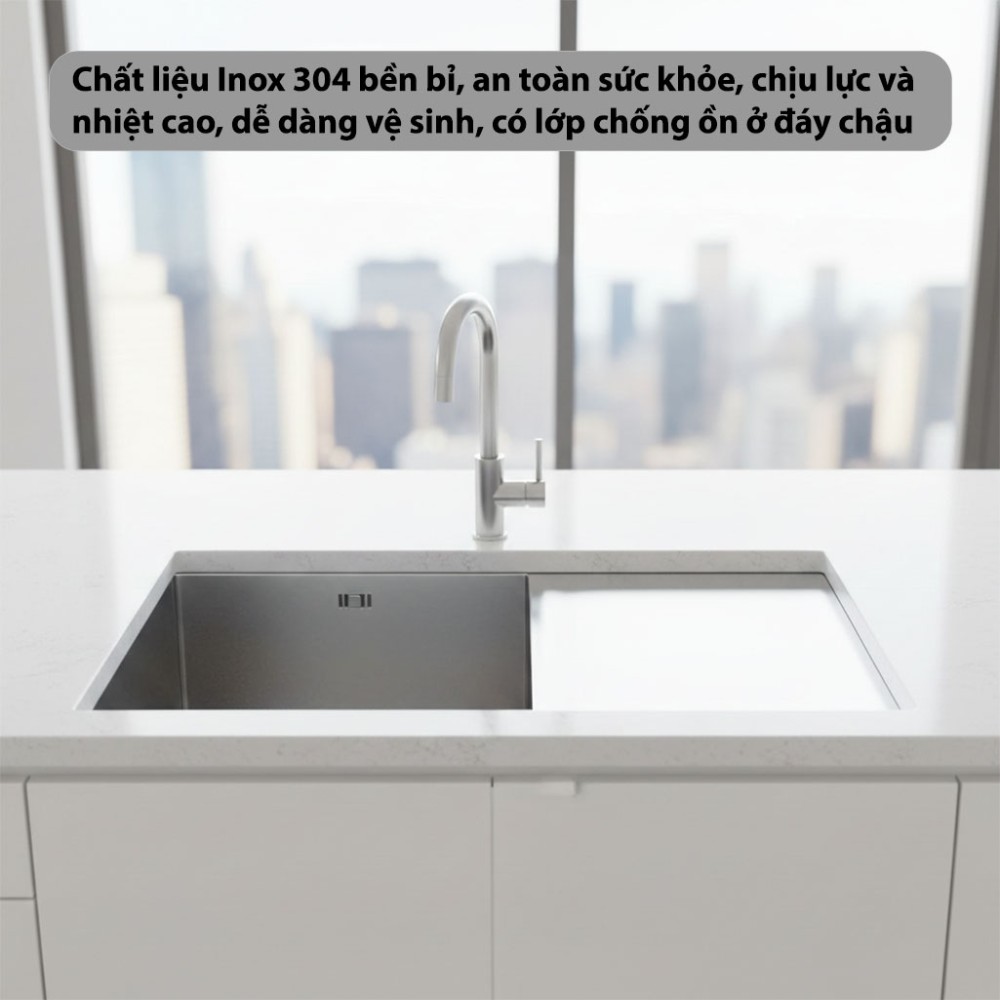 Chậu rửa Inox Kaff KF-HMD9045BI - Hàng chính hãng