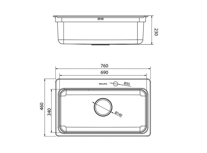 Chậu rửa chén Malloca MS1022D - Hàng chính hãng