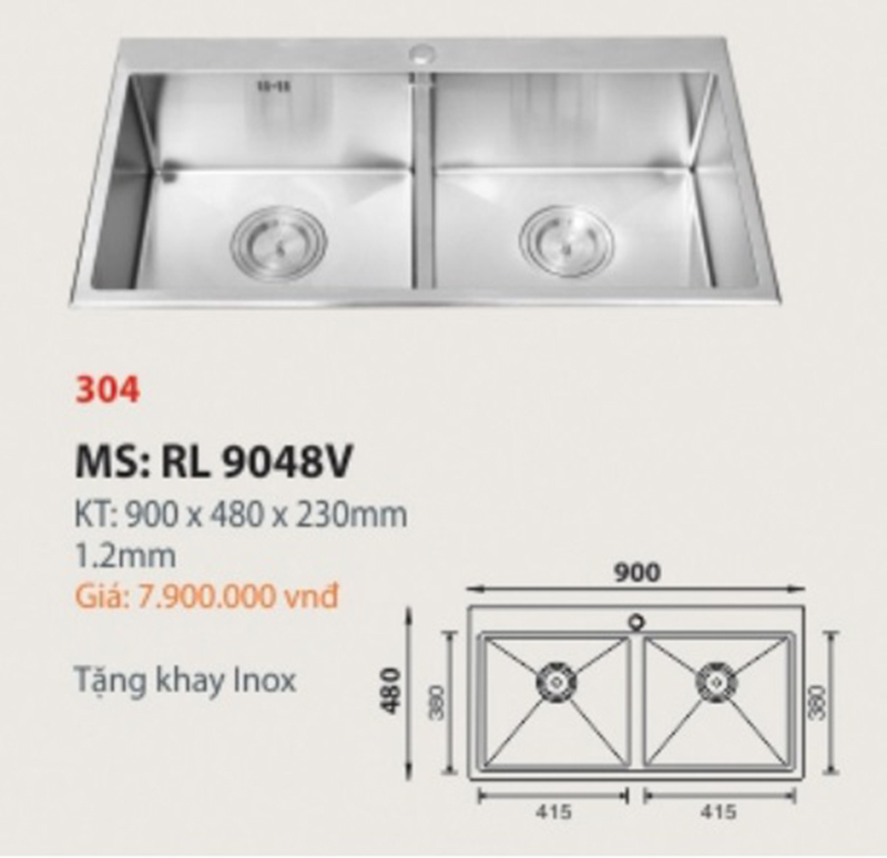 Chậu rửa chén Roland RL-9048V - Hàng chính hãng