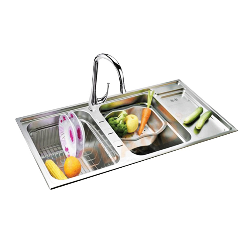 Chậu rửa chén inox Roland B-11050CD sản xuất theo công nghệ dập nguyên khối hiện đại của Italia