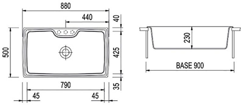 Chậu rửa chén bằng đá Mergo HR0860 - Hàng chính hãng