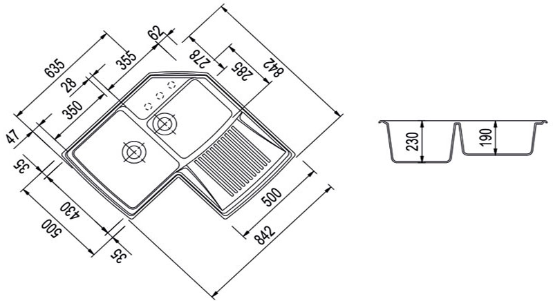 Chậu rửa chén bằng đá Mergo HRA832 - Hàng chính hãng
