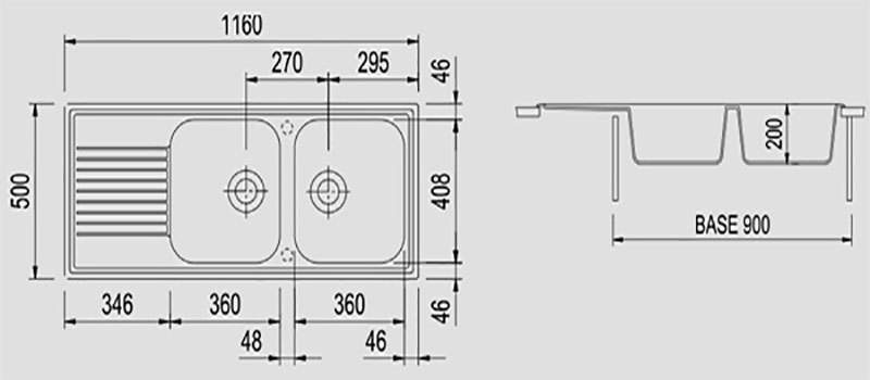 Chậu rửa chén bằng đá Mergo PL1162 - Hàng chính hãng