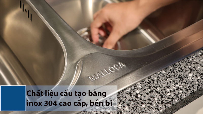 Chậu rửa chén 2 ngăn Malloca MS-2025 - Hàng chính hãng