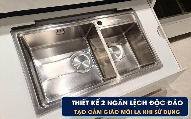 Chậu rửa chén 2 ngăn Malloca MS-5082W - Hàng chính hãng