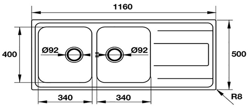 Bồn rửa chén inox Hafele Valerian HS-SDD11650 565.86.361