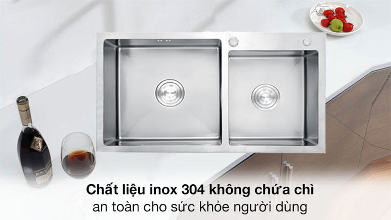 Chất liệu của Chậu rửa Handmade Eurosun EU-8045HS9