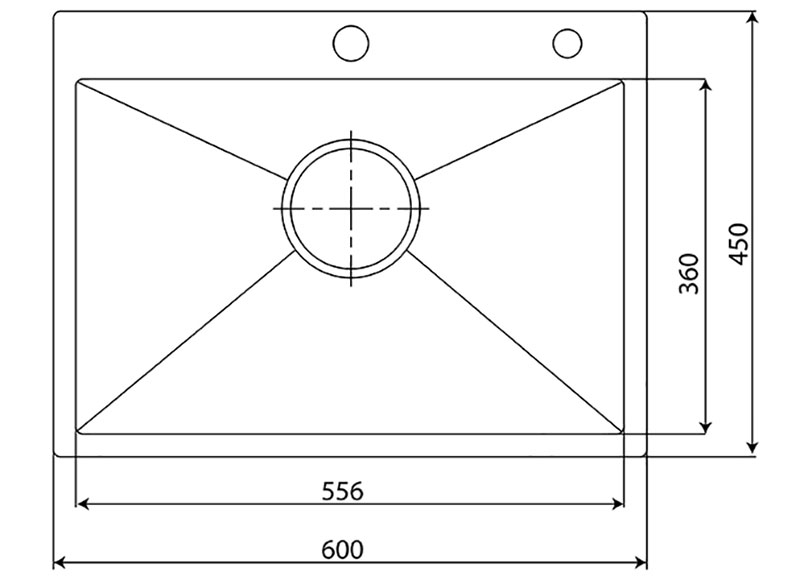 Kích thước của chậu rửa Inox Kaff KF-HM6045
