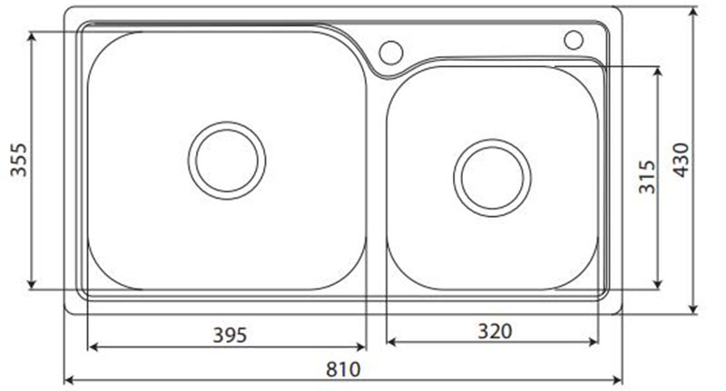 Chậu rửa Inox Kaff KF-P8143 - Hàng chính hãng