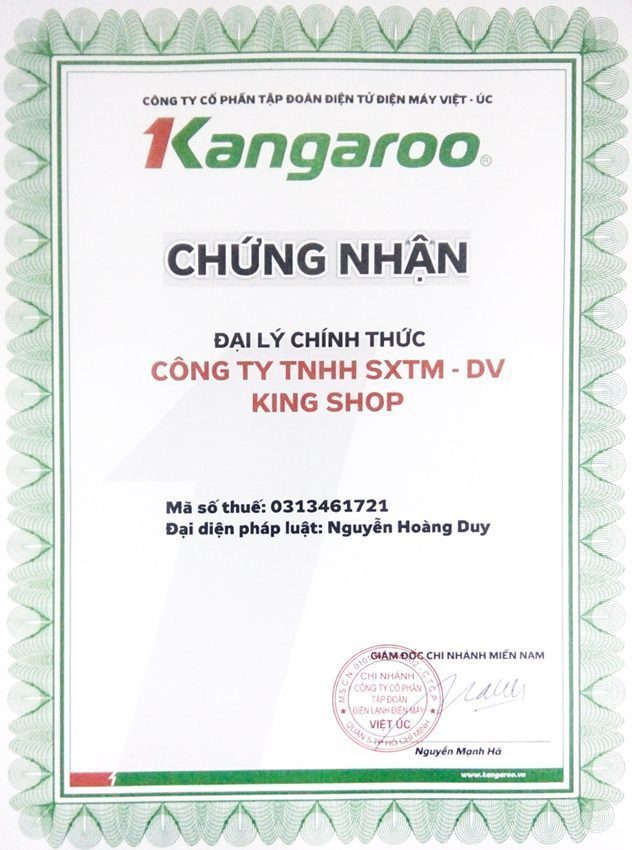 Chứng nhận đại lý Kangaroo