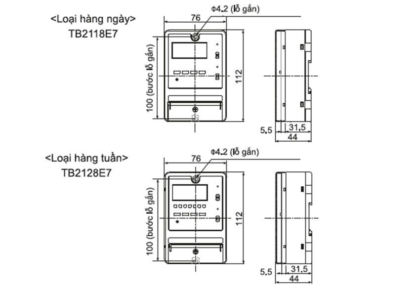 Công tắc đồng hồ Panasonic TB2128E7 - Hàng chính hãng