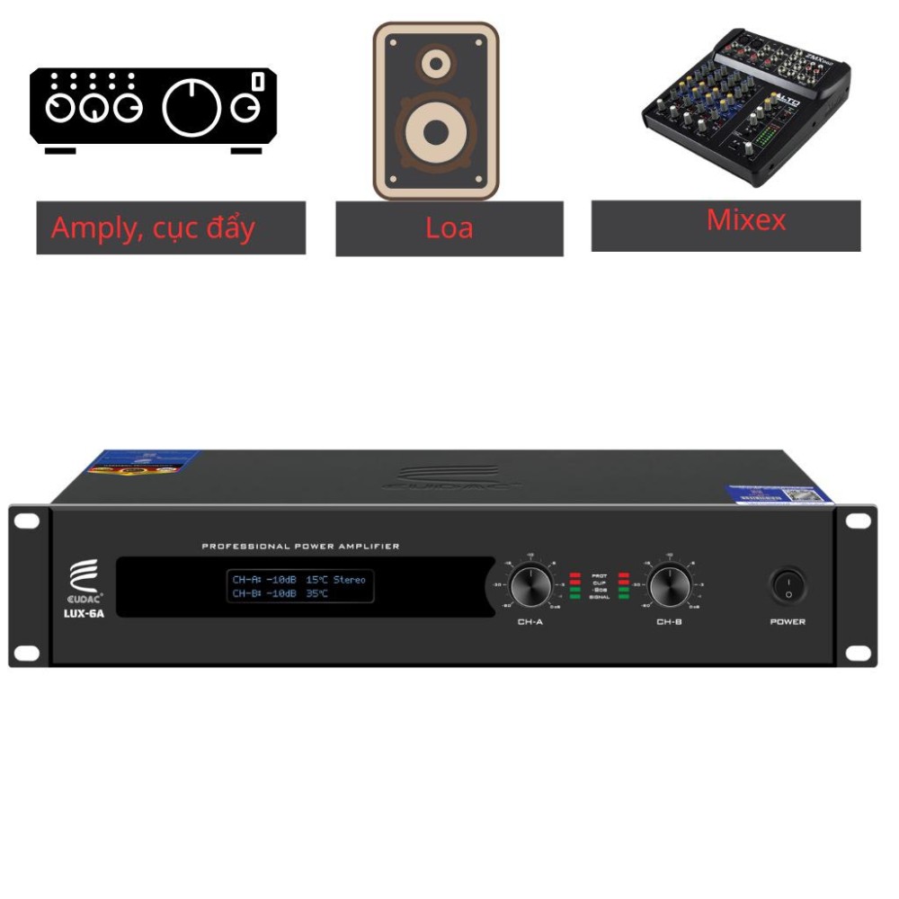 Cục đẩy công suất Eudac Audio LUX-6A - Hàng chính hãng
