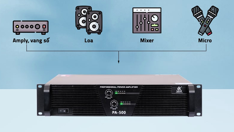 Cục đẩy công suất Leqi PA-500 - Hàng chính hãng