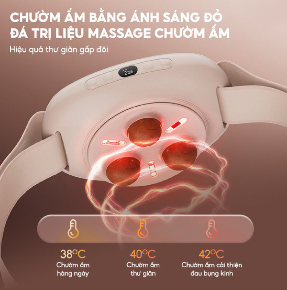 cCông nghệ chườm ấm bằng quang nhiệt, có tác dụng kích thích tuần máu