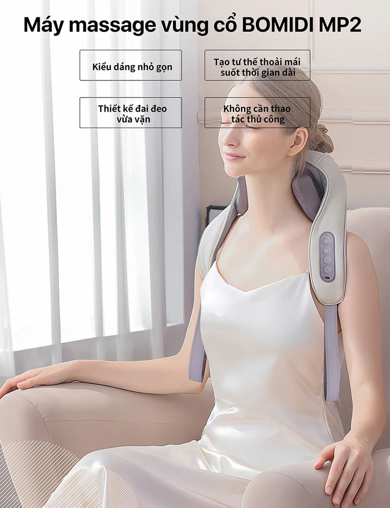 Máy massage cổ vai gáy Bomidi MP2 - Hàng chính hãng